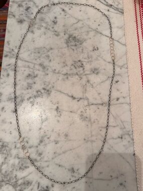 Mickey Lynn gold/oxidized silver long necklace, like new